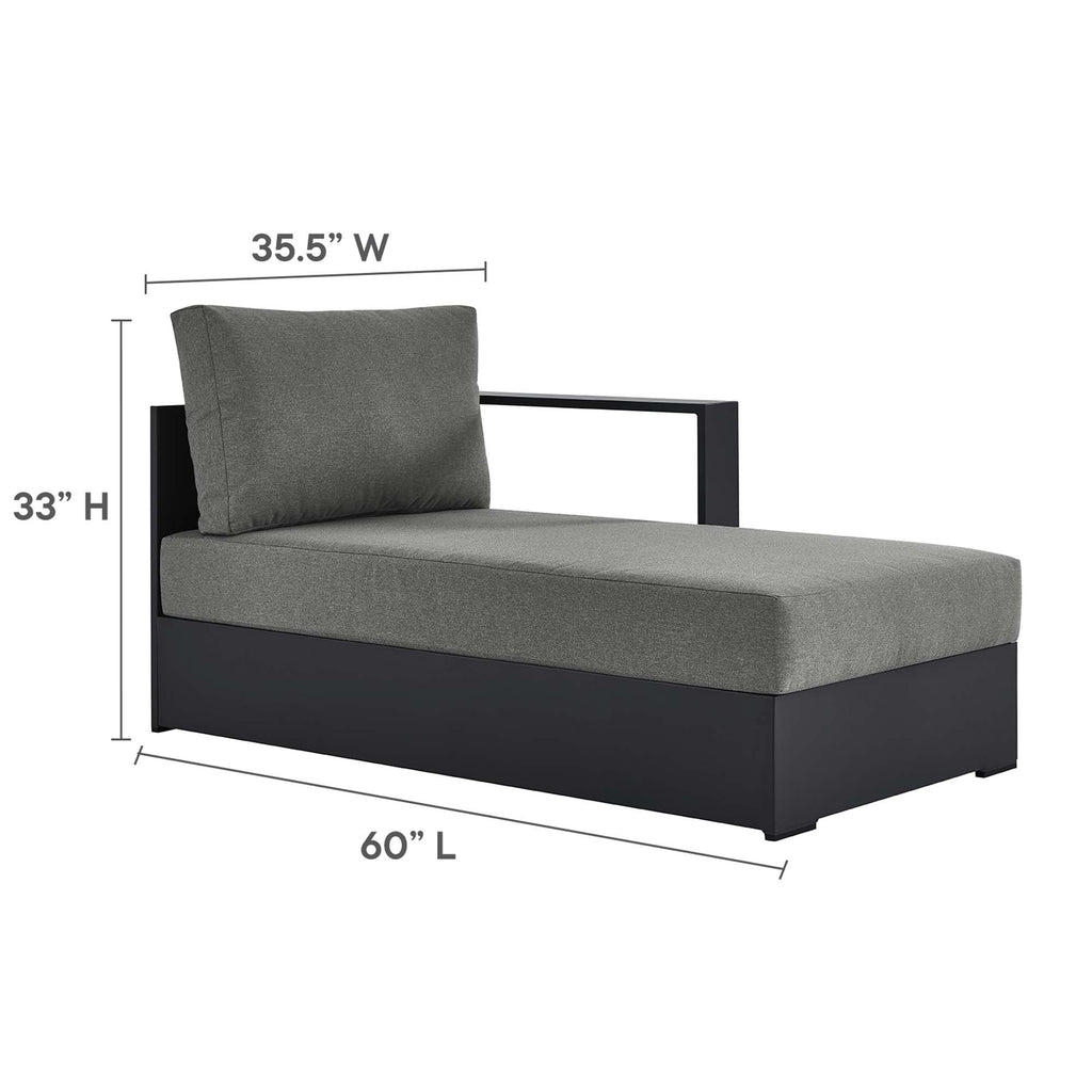 modern 2-Piece Outdoor Patio Powder-Coated Aluminum Right-Facing Chaise Sectional Sofa Set