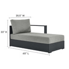 modern 2-Piece Outdoor Patio Powder-Coated Aluminum Right-Facing Chaise Sectional Sofa Set