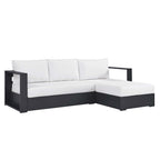 modern 2-Piece Outdoor Patio Powder-Coated Aluminum Right-Facing Chaise Sectional Sofa Set
