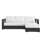 modern 2-Piece Outdoor Patio Powder-Coated Aluminum Right-Facing Chaise Sectional Sofa Set