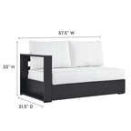 modern 2-Piece Outdoor Patio Powder-Coated Aluminum Right-Facing Chaise Sectional Sofa Set