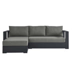 modern 2-Piece Outdoor Patio Powder-Coated Aluminum Left-Facing Chaise Sectional Sofa Set