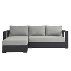 modern 2-Piece Outdoor Patio Powder-Coated Aluminum Left-Facing Chaise Sectional Sofa Set