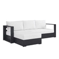modern 2-Piece Outdoor Patio Powder-Coated Aluminum Left-Facing Chaise Sectional Sofa Set