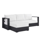 modern 2-Piece Outdoor Patio Powder-Coated Aluminum Left-Facing Chaise Sectional Sofa Set