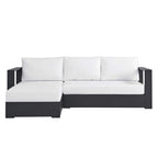 modern 2-Piece Outdoor Patio Powder-Coated Aluminum Left-Facing Chaise Sectional Sofa Set