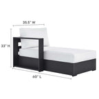 modern 2-Piece Outdoor Patio Powder-Coated Aluminum Left-Facing Chaise Sectional Sofa Set