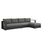 modern 3-Piece Outdoor Patio Powder-Coated Aluminum Right-Facing Chaise Sectional Sofa Set