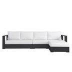 modern 3-Piece Outdoor Patio Powder-Coated Aluminum Right-Facing Chaise Sectional Sofa Set