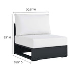 modern 3-Piece Outdoor Patio Powder-Coated Aluminum Right-Facing Chaise Sectional Sofa Set