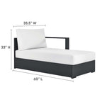 modern 3-Piece Outdoor Patio Powder-Coated Aluminum Right-Facing Chaise Sectional Sofa Set
