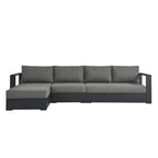 modern 3-Piece Outdoor Patio Powder-Coated Aluminum Left-Facing Chaise Sectional Sofa Set