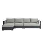 modern 3-Piece Outdoor Patio Powder-Coated Aluminum Left-Facing Chaise Sectional Sofa Set