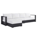modern 3-Piece Outdoor Patio Powder-Coated Aluminum Left-Facing Chaise Sectional Sofa Set