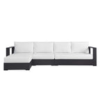 modern 3-Piece Outdoor Patio Powder-Coated Aluminum Left-Facing Chaise Sectional Sofa Set