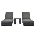 modern 3-Piece Outdoor Patio Powder-Coated Aluminum Chaise Lounge Set