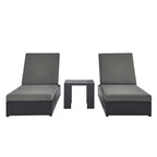 modern 3-Piece Outdoor Patio Powder-Coated Aluminum Chaise Lounge Set