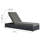 modern 3-Piece Outdoor Patio Powder-Coated Aluminum Chaise Lounge Set