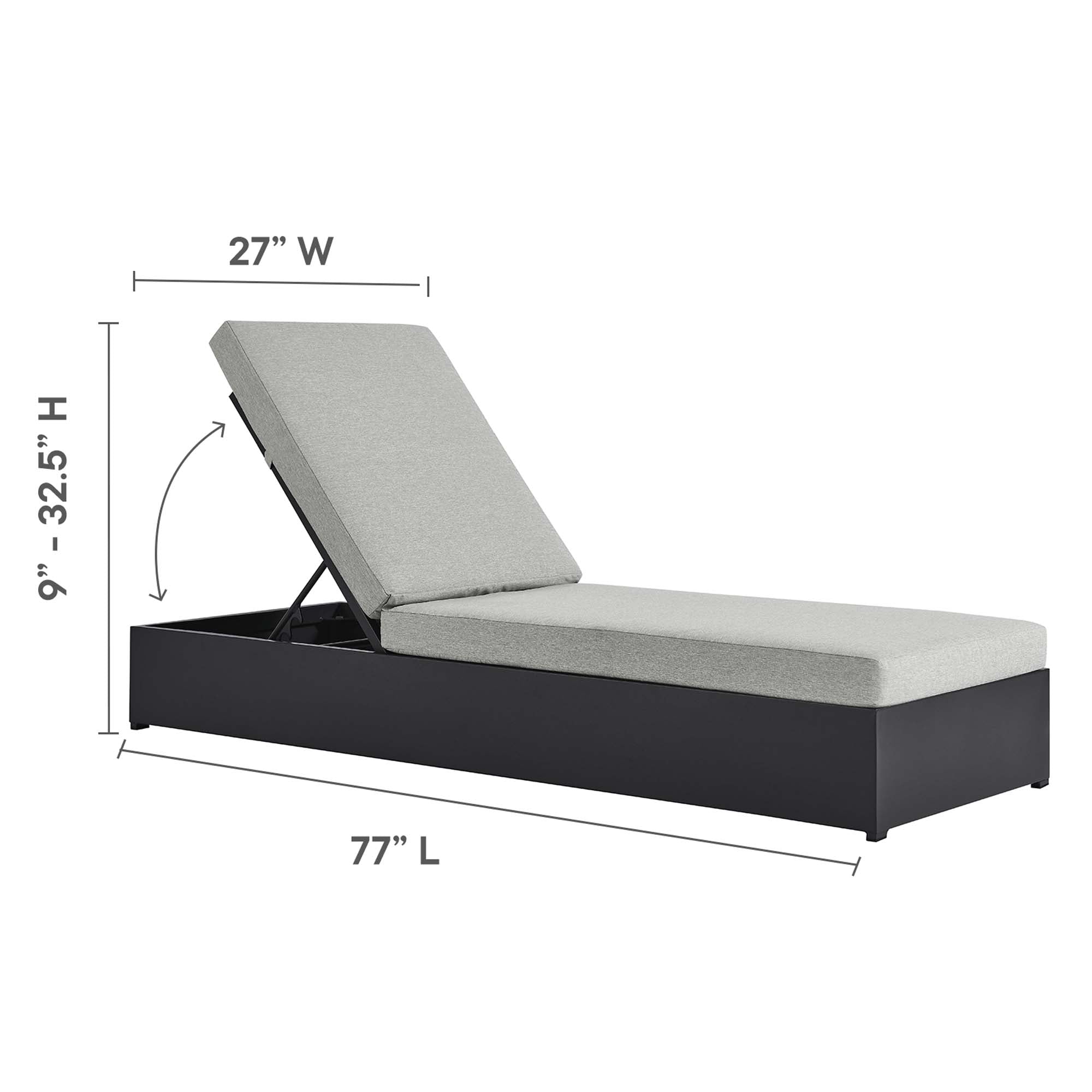 modern 3-Piece Outdoor Patio Powder-Coated Aluminum Chaise Lounge Set