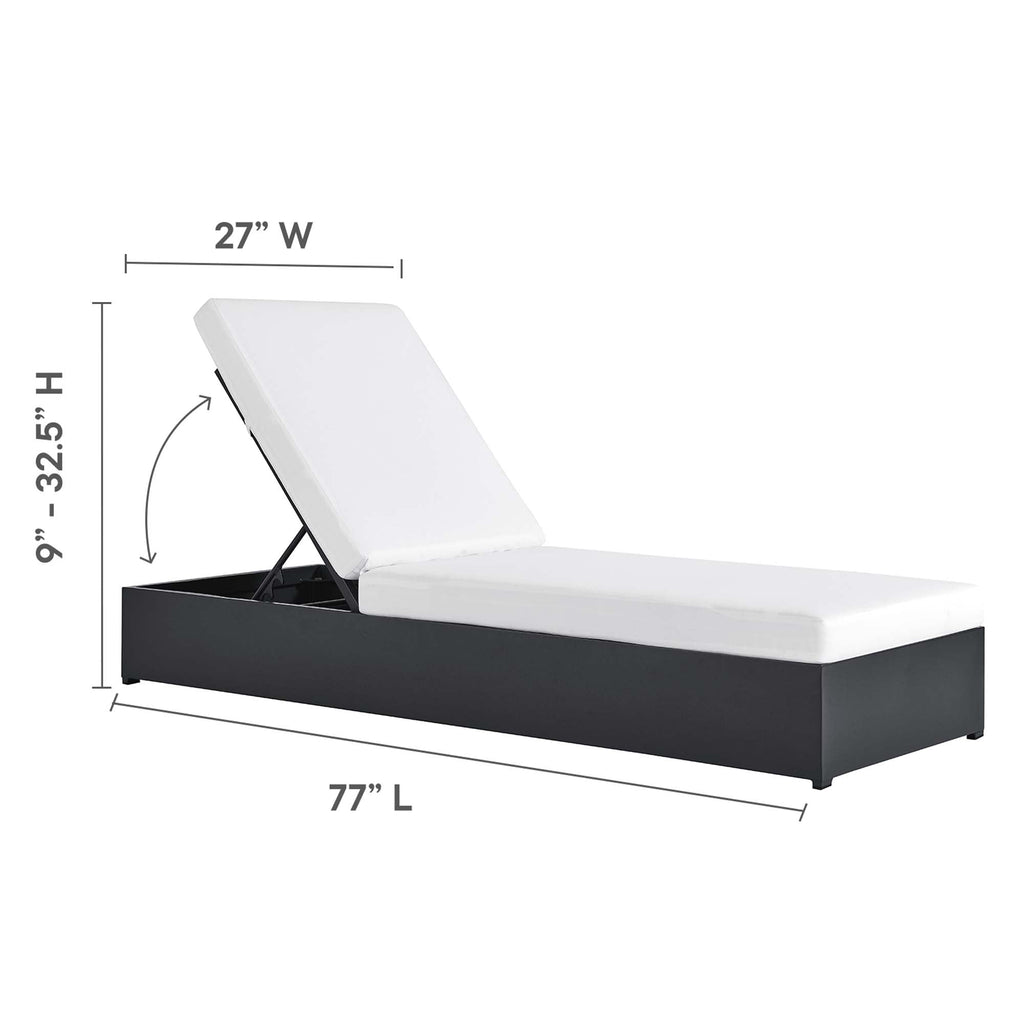 modern 3-Piece Outdoor Patio Powder-Coated Aluminum Chaise Lounge Set