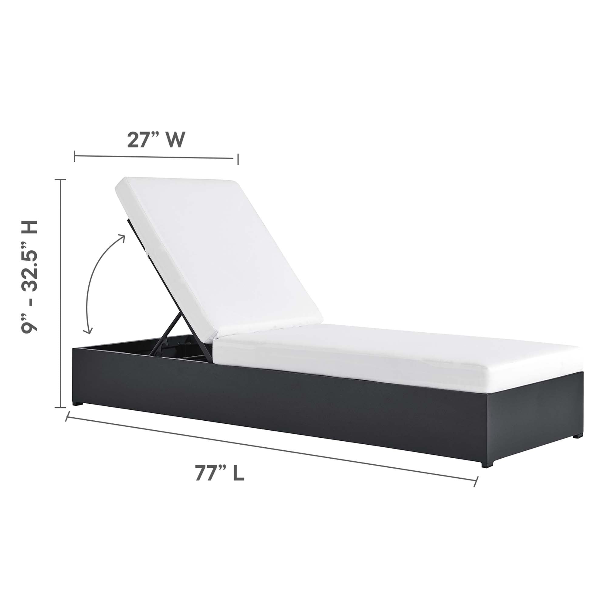 modern 3-Piece Outdoor Patio Powder-Coated Aluminum Chaise Lounge Set