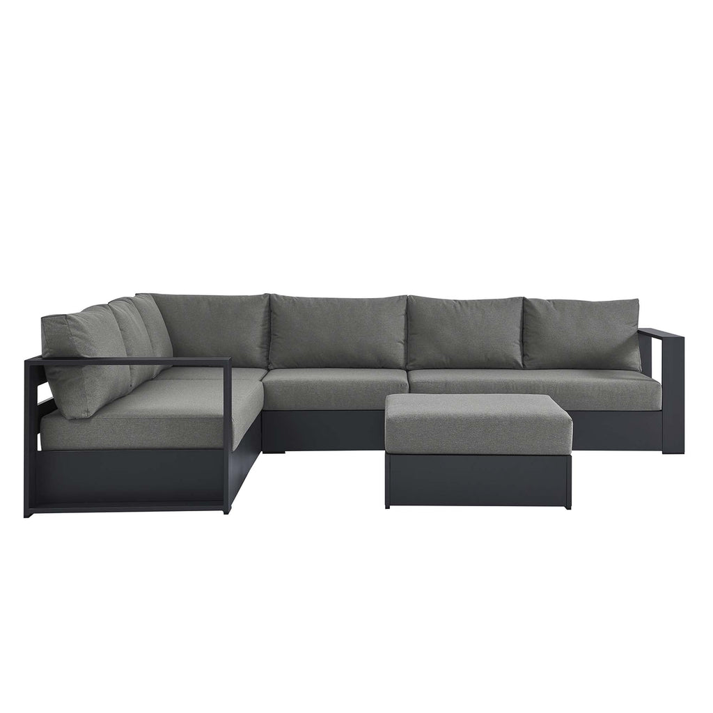 modern 5-Piece Outdoor Patio Powder-Coated Aluminum Sectional Sofa Set