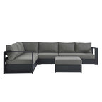 modern 5-Piece Outdoor Patio Powder-Coated Aluminum Sectional Sofa Set