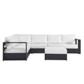 modern 5-Piece Outdoor Patio Powder-Coated Aluminum Sectional Sofa Set