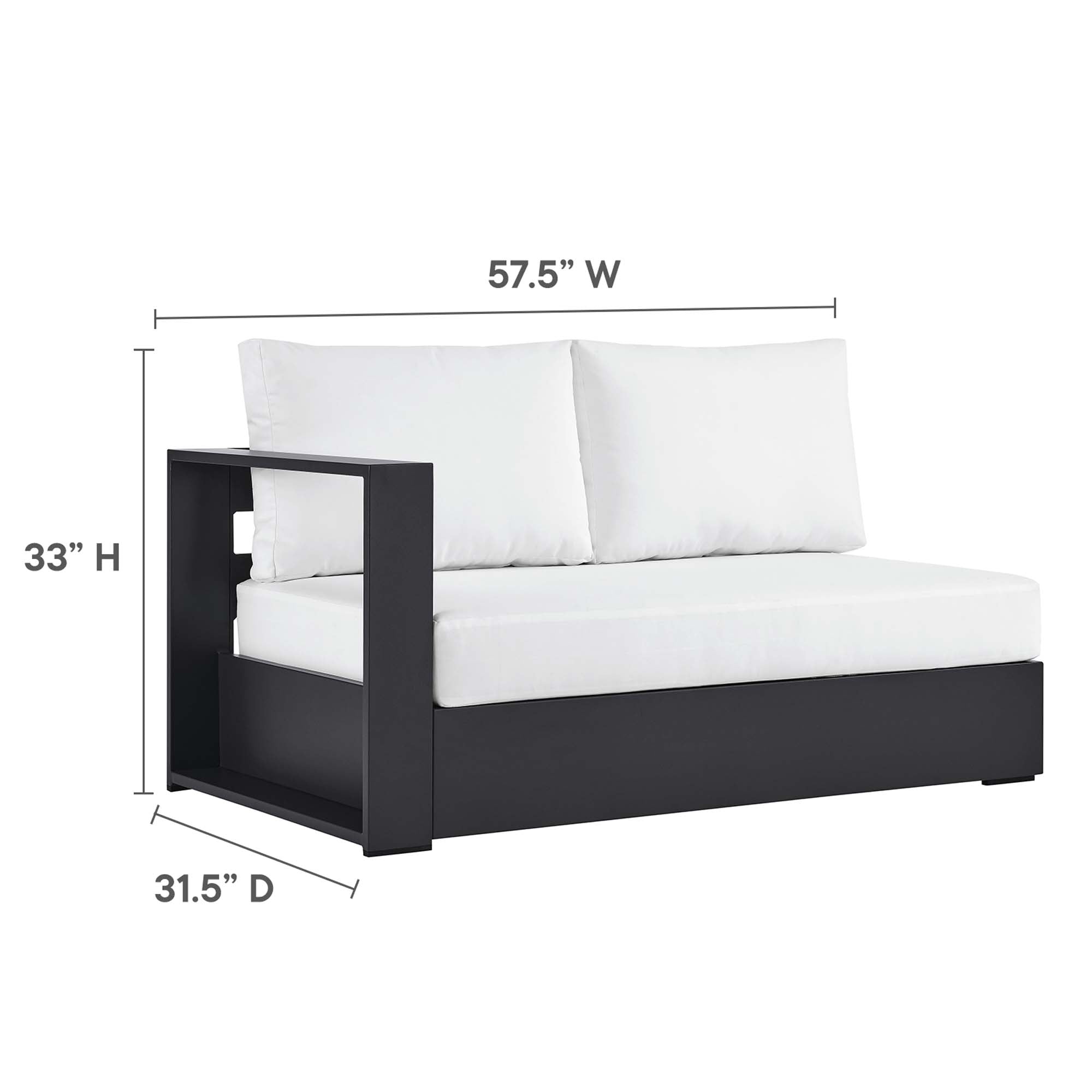 modern 5-Piece Outdoor Patio Powder-Coated Aluminum Sectional Sofa Set