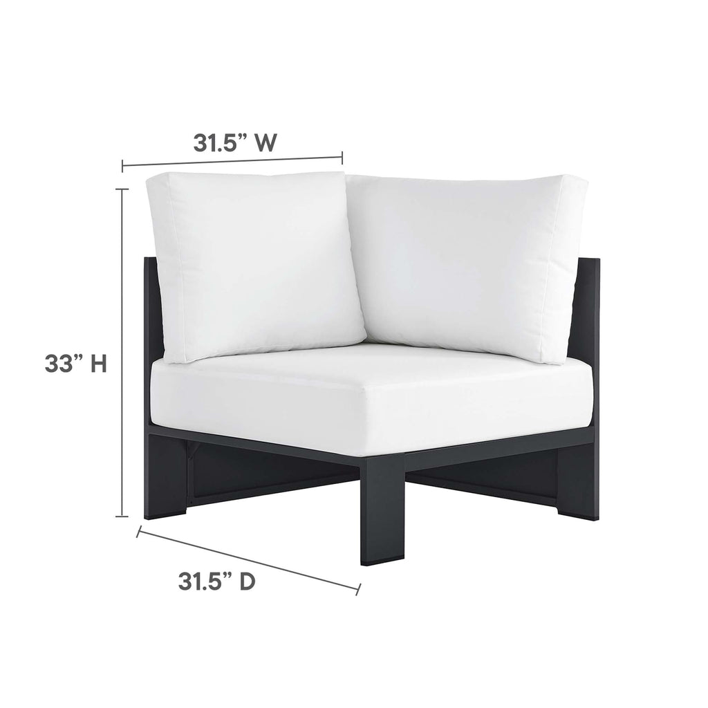 modern 5-Piece Outdoor Patio Powder-Coated Aluminum Sectional Sofa Set