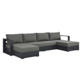 modern 4-Piece Outdoor Patio Powder-Coated Aluminum Sectional Sofa Set