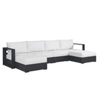 modern 4-Piece Outdoor Patio Powder-Coated Aluminum Sectional Sofa Set