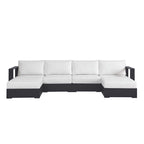 modern 4-Piece Outdoor Patio Powder-Coated Aluminum Sectional Sofa Set