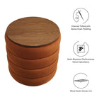 Mezzo Round Performance Velvet Storage Ottoman