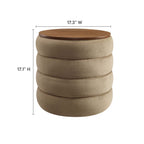 Mezzo Round Performance Velvet Storage Ottoman