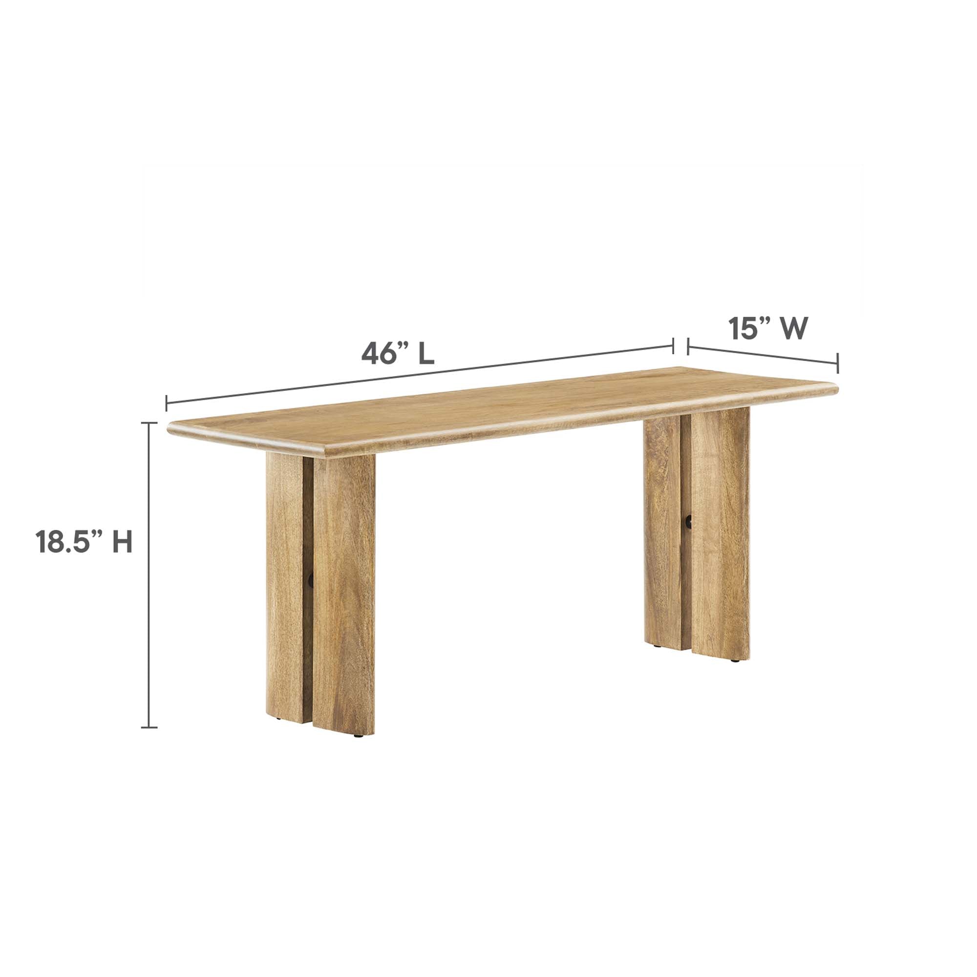 Amistad 86" Wood Dining Table and Bench Set