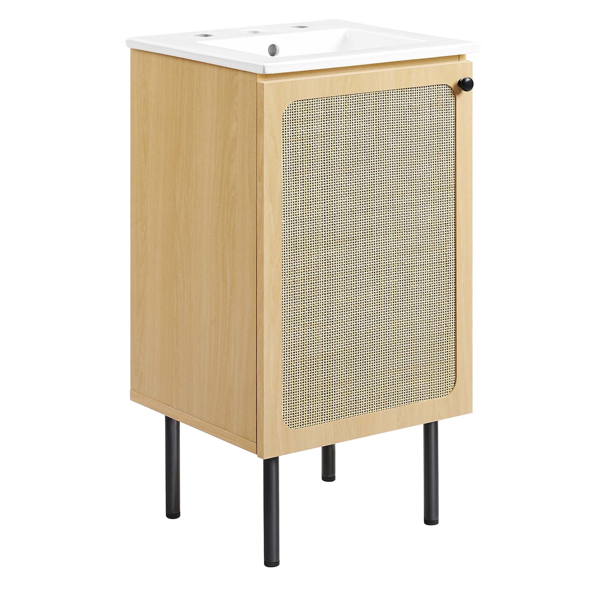 Chaucer Bathroom Vanity with White Basin Included - EEI-6691-OAK-WHI