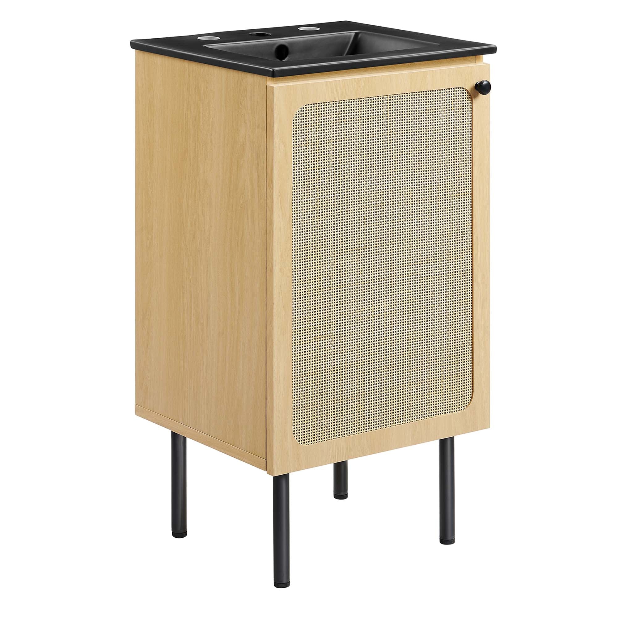 Chaucer Bathroom Vanity with Black Basin Included - EEI-6692-OAK-BLK