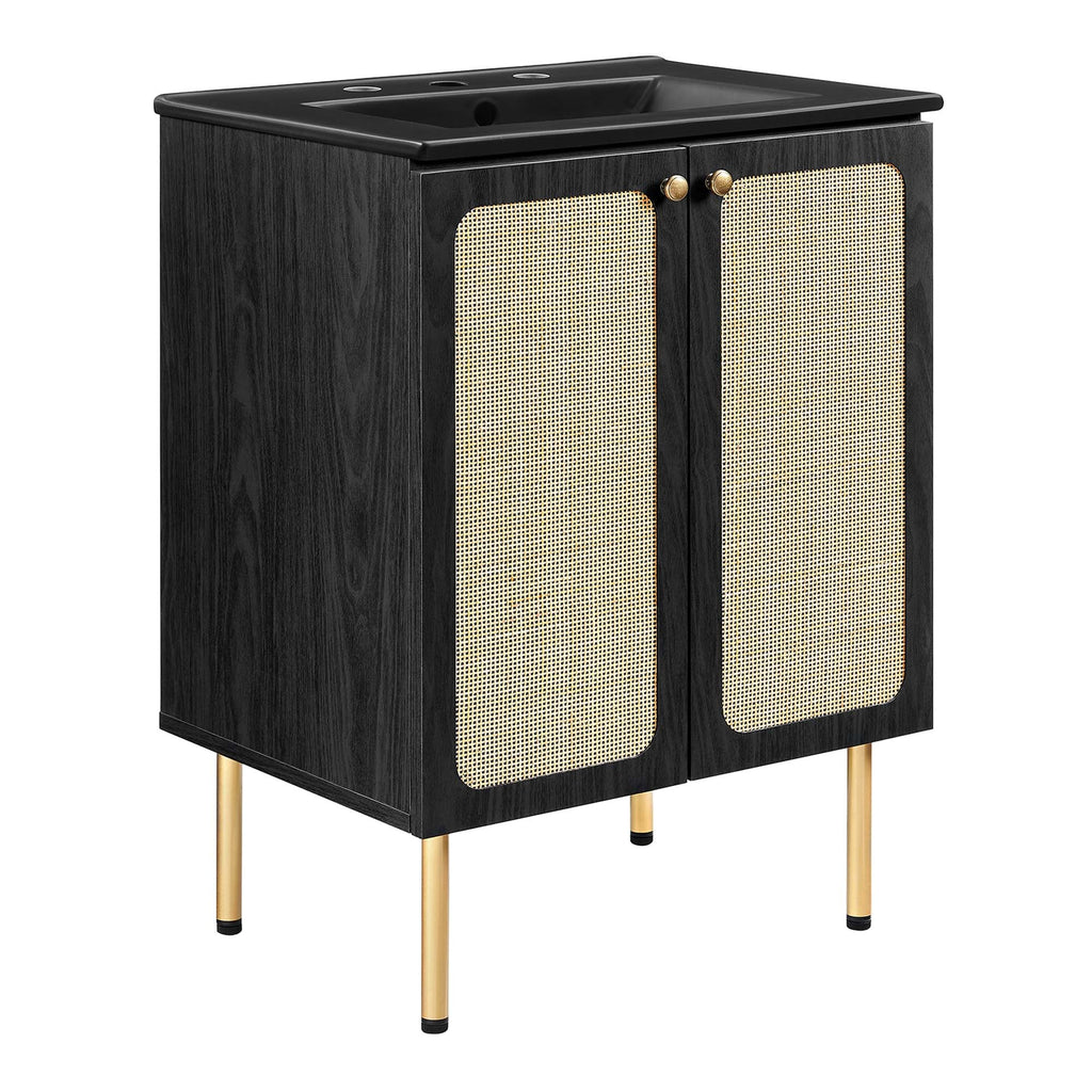 Chaucer Bathroom Vanity with Black Basin Included - EEI-6694-BLK-BLK
