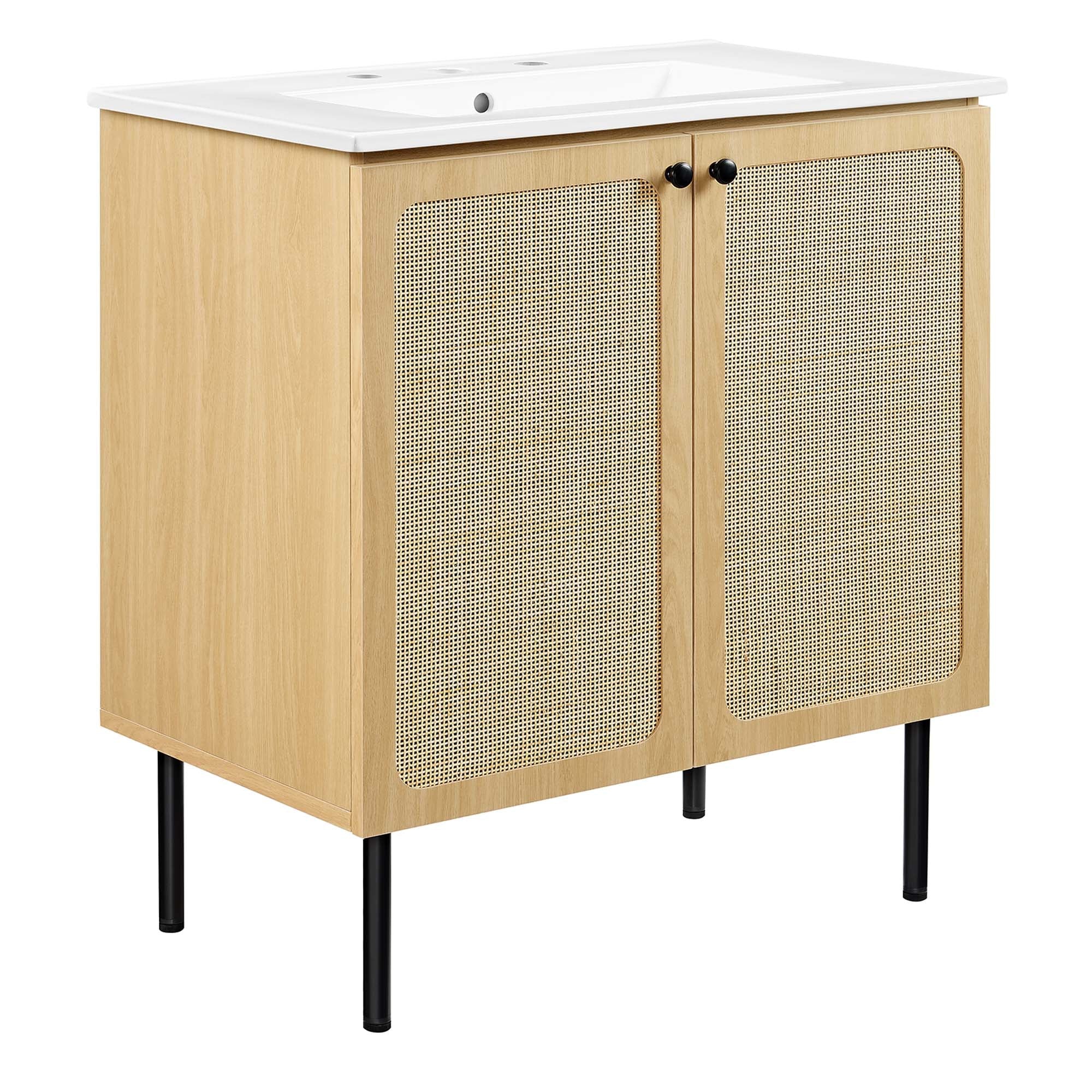 Chaucer Bathroom Vanity with White Basin Included - EEI-6695-OAK-WHI