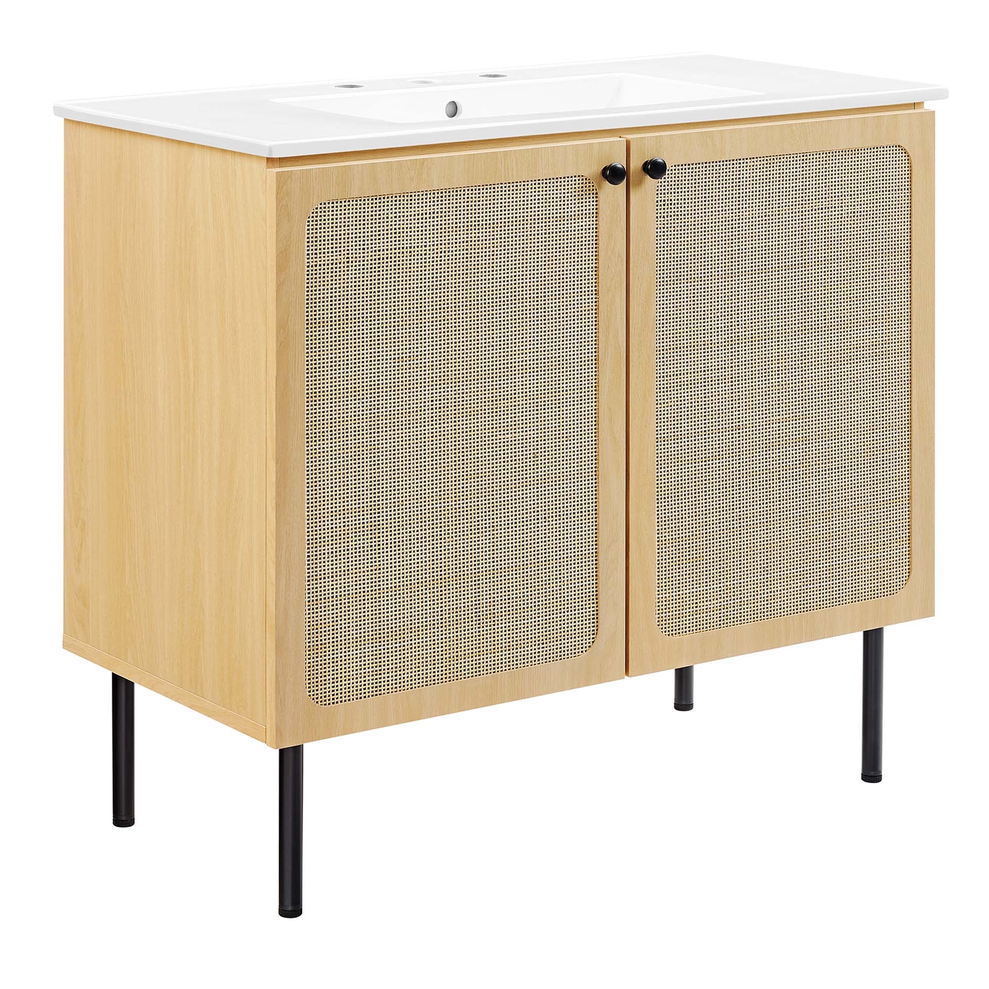 Chaucer Bathroom Vanity with White Basin Included - EEI-6697-OAK-WHI