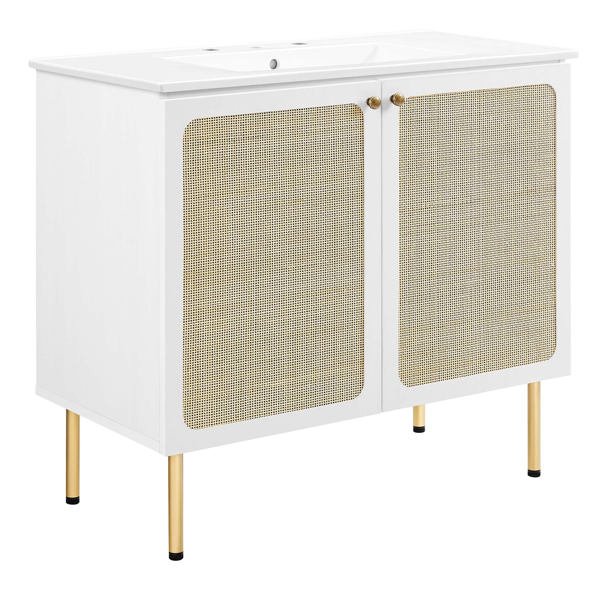 Chaucer Bathroom Vanity with White Basin Included - EEI-6697-WHI-WHI