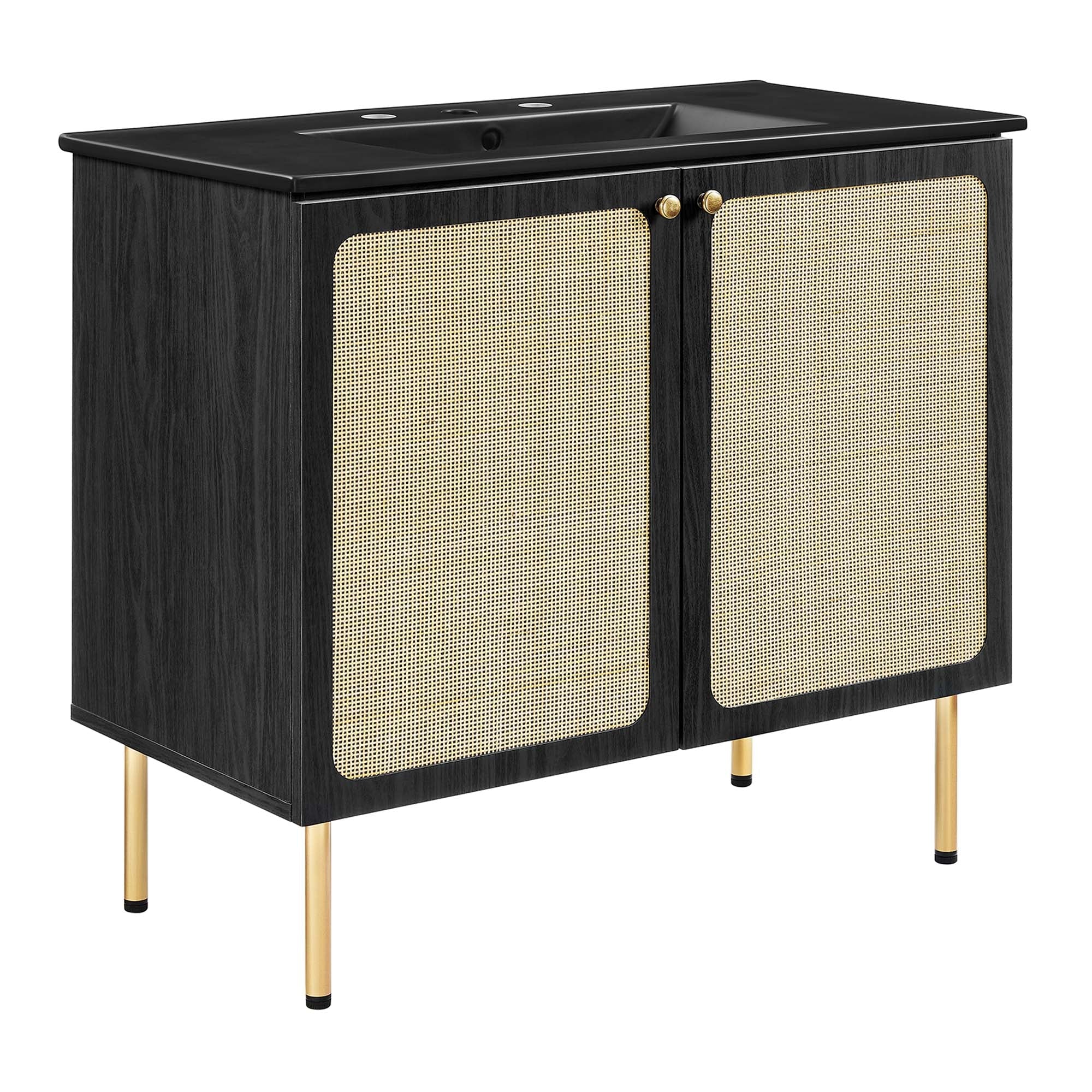 Chaucer Bathroom Vanity with Black Basin Included - EEI-6698-BLK-BLK