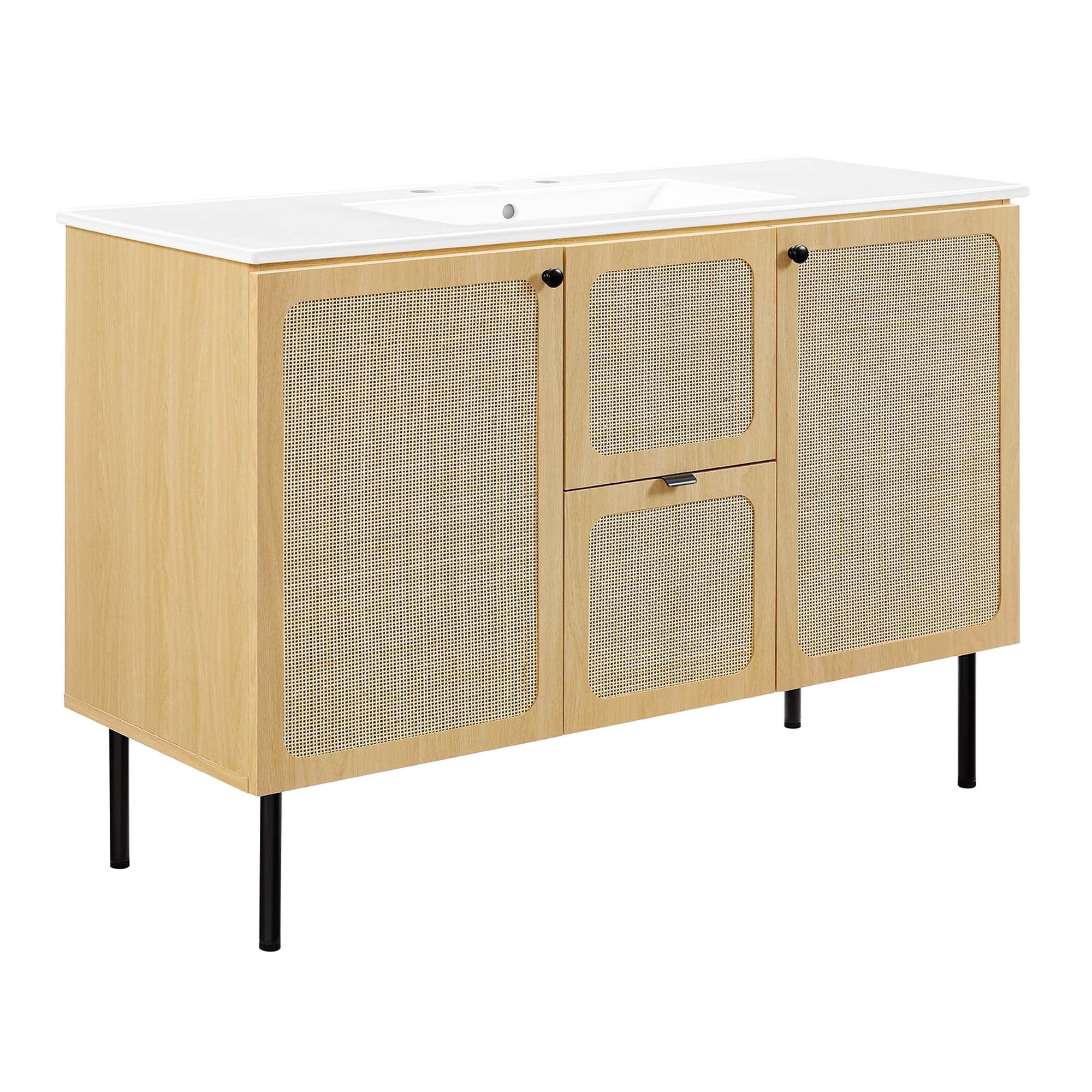 Chaucer 48" Bathroom Vanity with White Basin Included - EEI-6699-OAK-WHI
