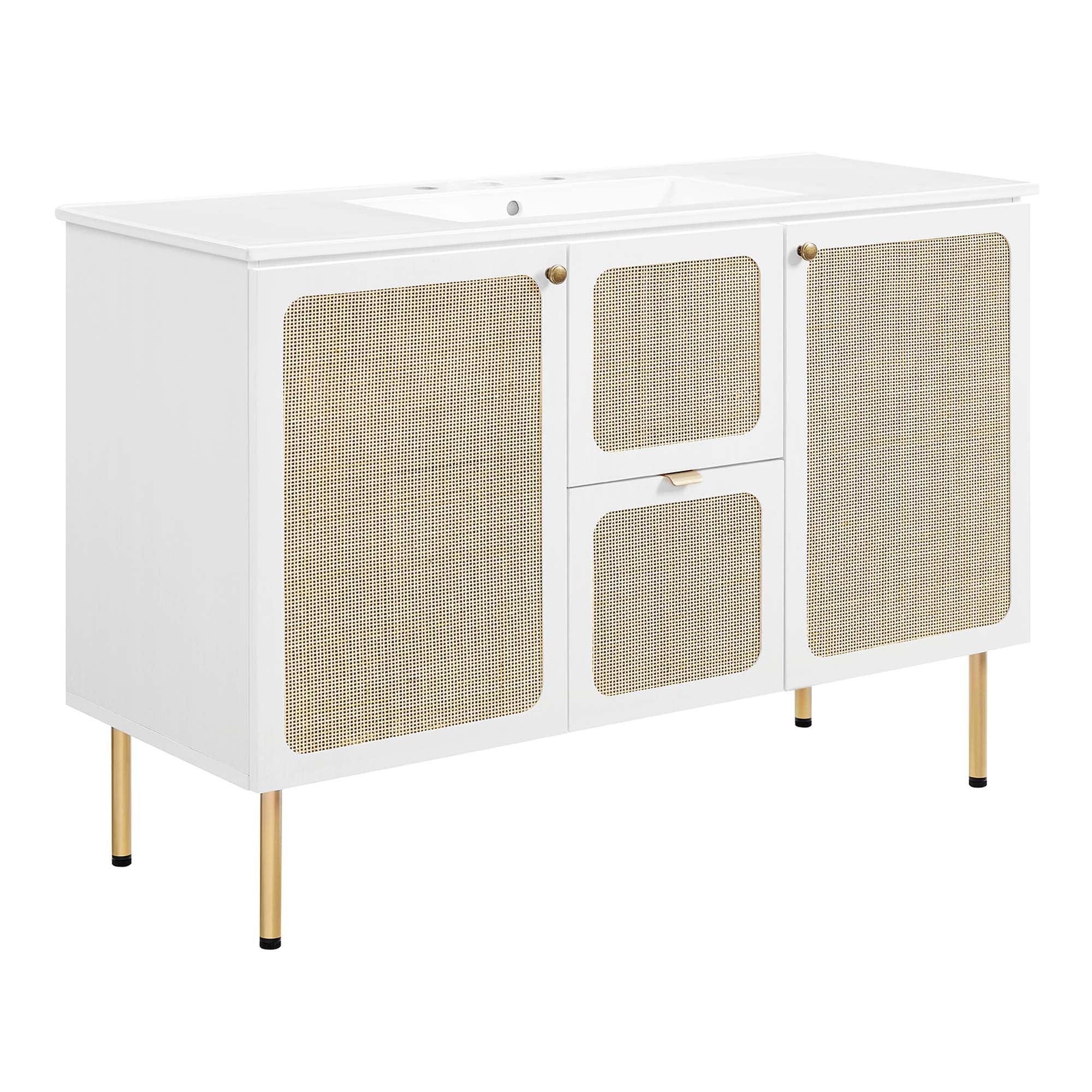 Chaucer 48" Bathroom Vanity with White Basin Included - EEI-6699-WHI-WHI