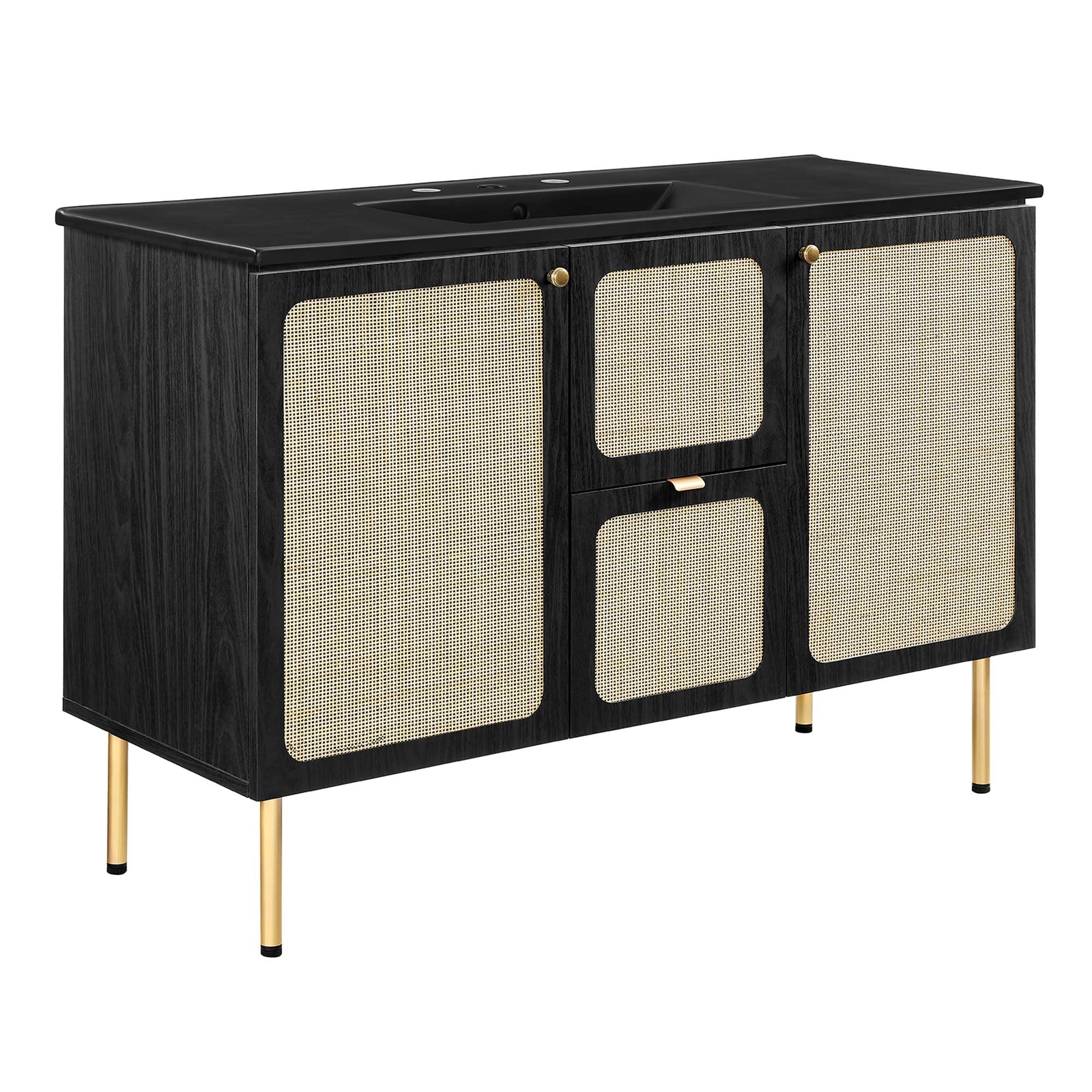 Chaucer Bathroom Vanity with Black Basin Included - EEI-6700-BLK-BLK