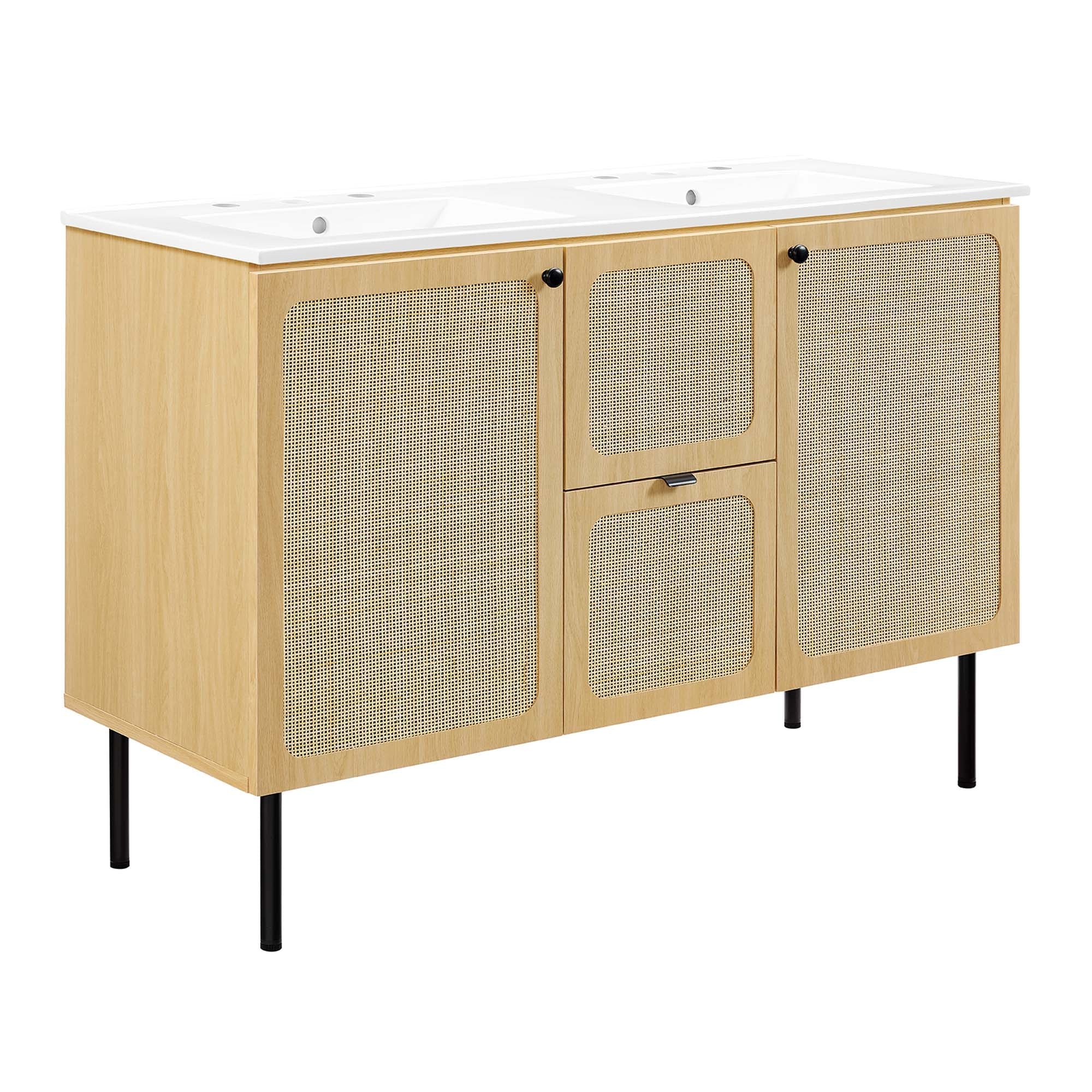 Chaucer 48" Bathroom Vanity with White Basin Included - EEI-6701-OAK-WHI