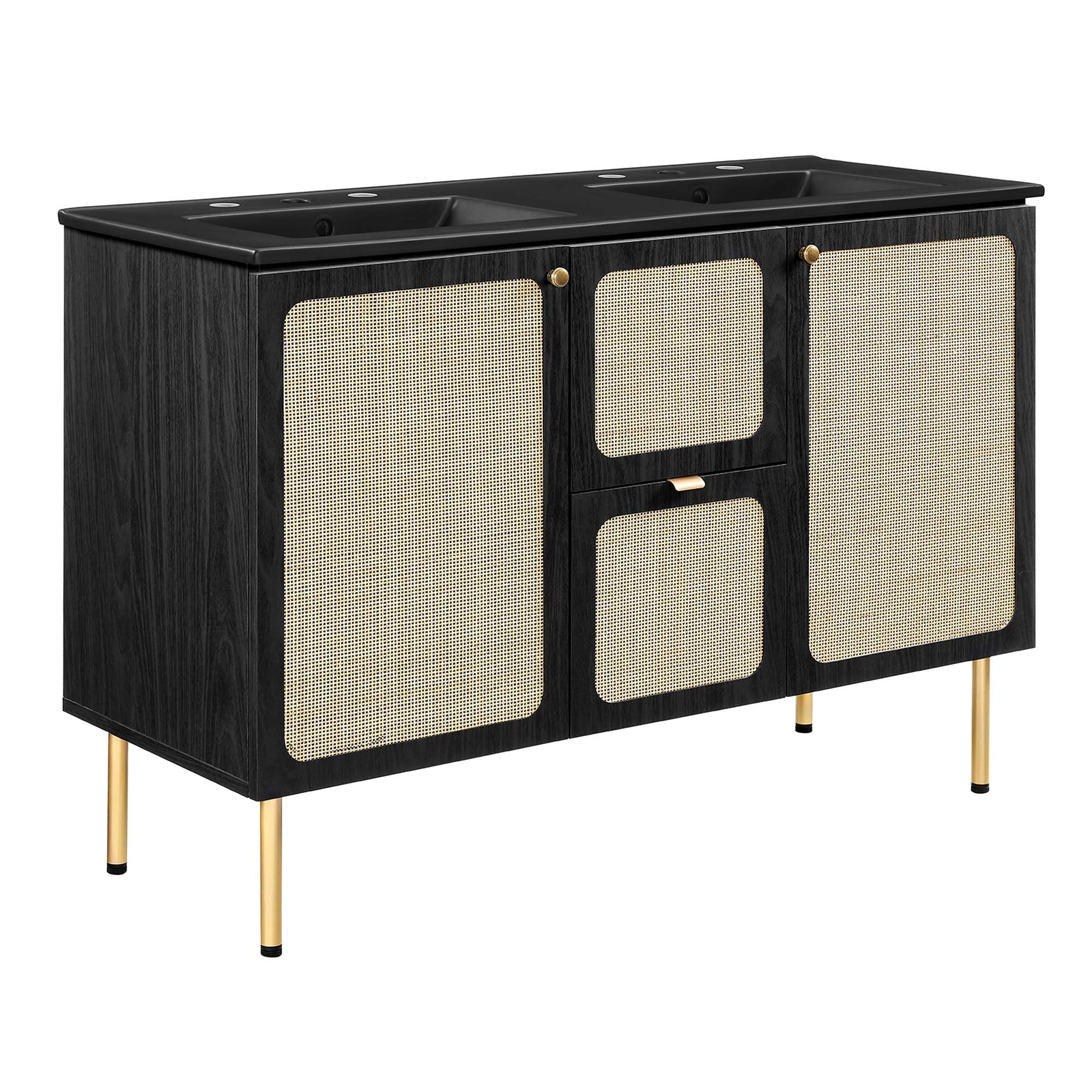 Chaucer Bathroom Vanity with Black Basin Included - EEI-6702-BLK-BLK