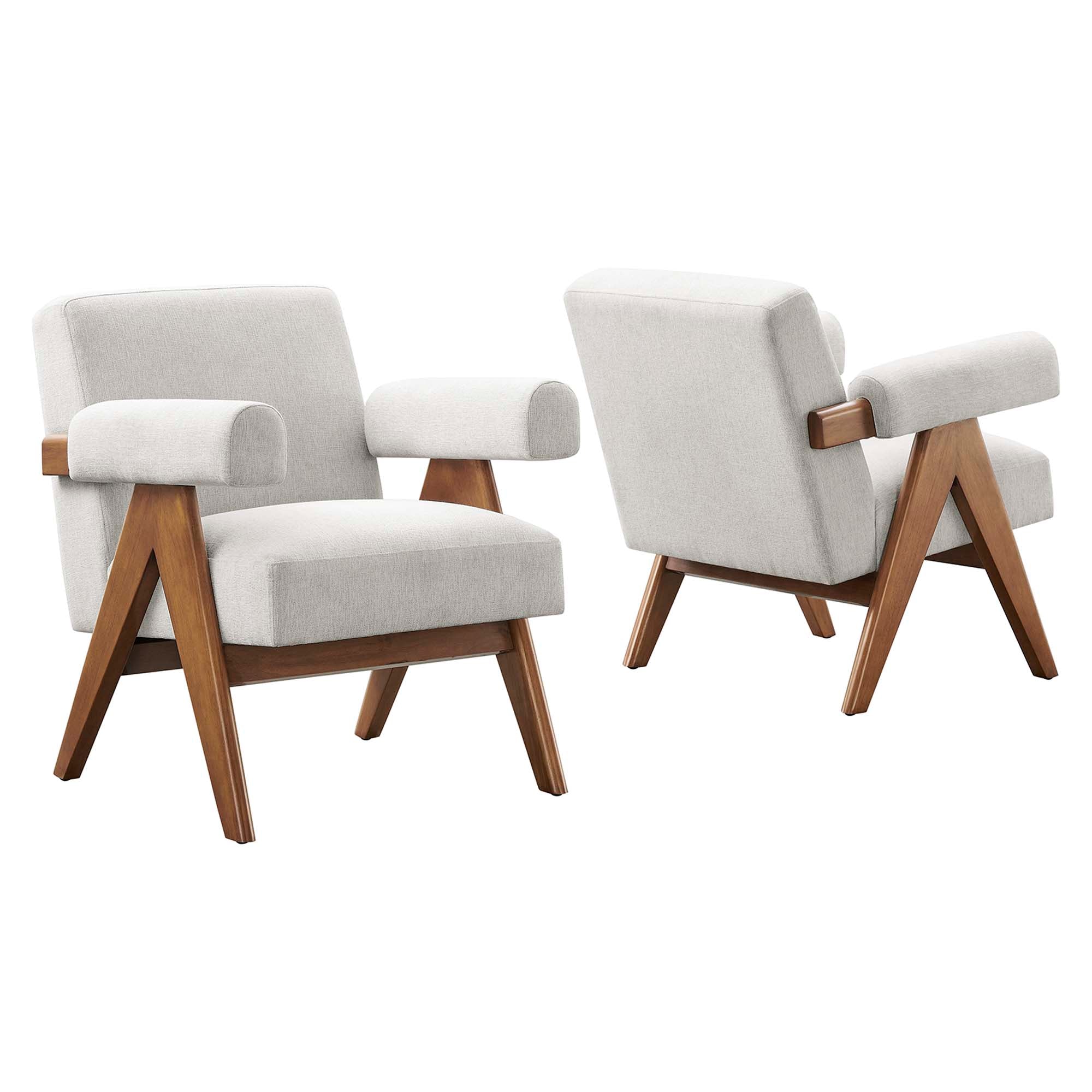 Lyra Boucle Fabric Armchair - Set of 2