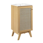 Soma Bathroom Vanity with White Basin Included - EEI-6711-OAK-WHI